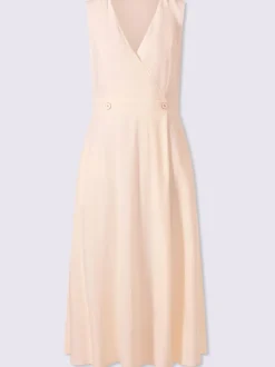 Robe d'été à col V avec effet cache-cœur et poches cousues