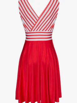 Robe d'été à col V profond et jupe imprimée avec effet cache-cœur