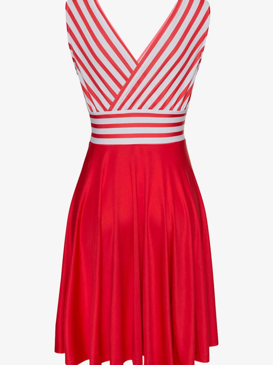 Robe d'été à col V profond et jupe imprimée avec effet cache-cœur