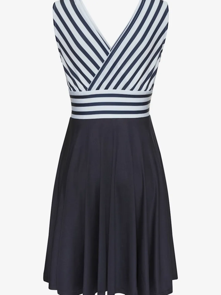 Robe d'été à col V profond et jupe imprimée avec effet cache-cœur