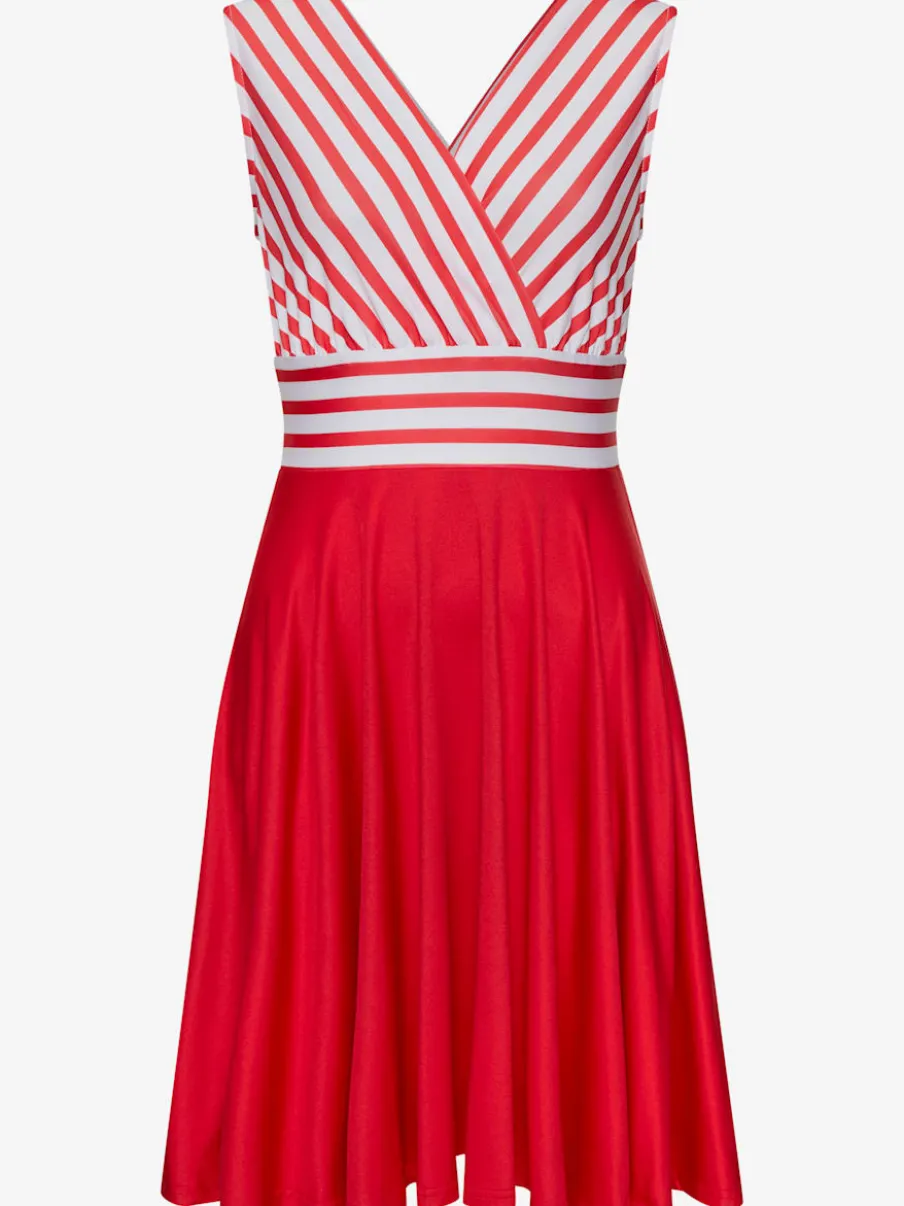 Robe d'été à col V profond et jupe imprimée avec effet cache-cœur