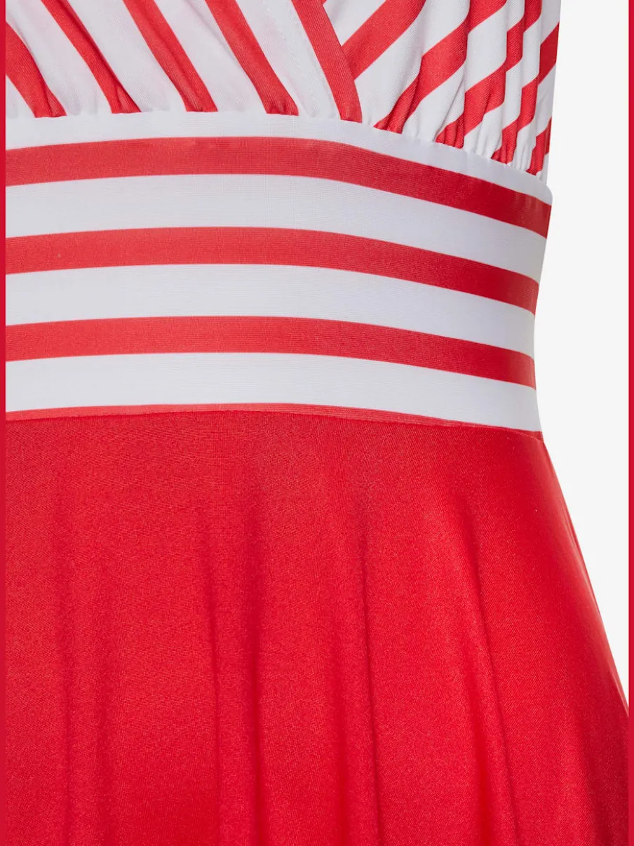 Robe d'été à col V profond et jupe imprimée avec effet cache-cœur