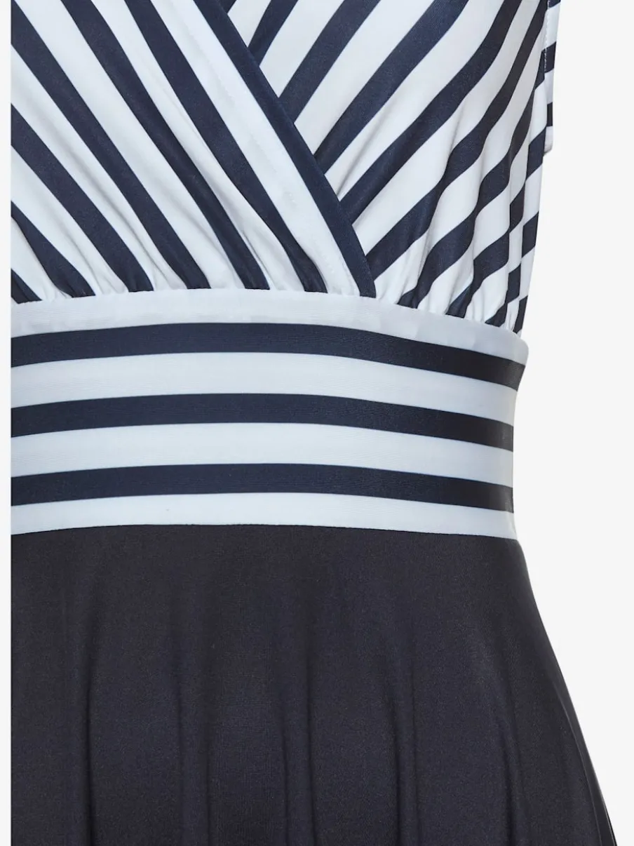 Robe d'été à col V profond et jupe imprimée avec effet cache-cœur