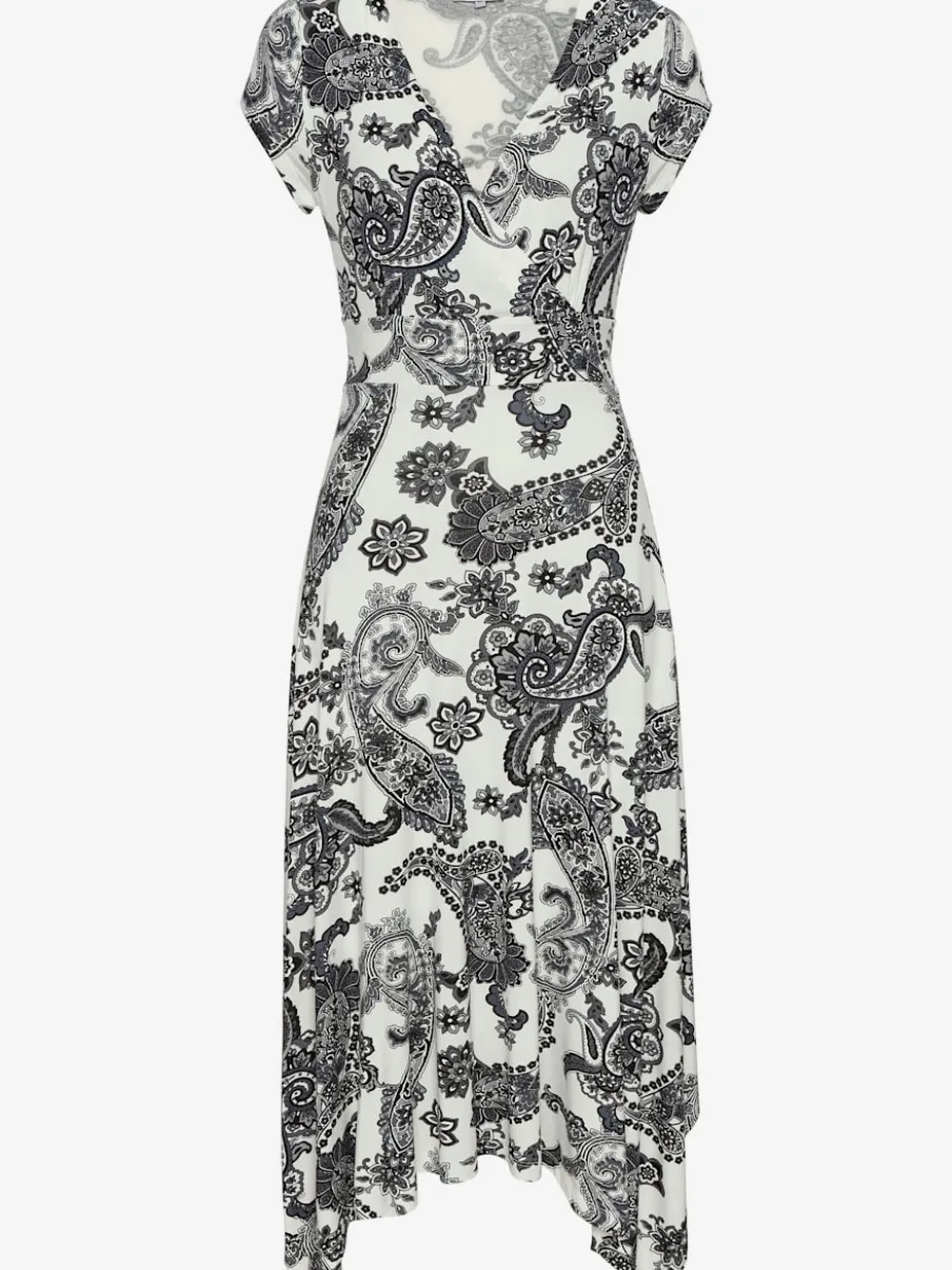 Robe d'été à encolure en V avec imprimé en viscose douce