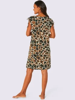 Robe d'été en jersey avec motif animal et détails raffinés