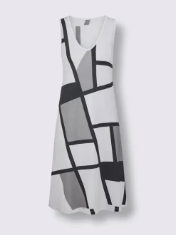 Robe d'été en jersey fin à encolure en V et motif graphique