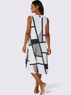 Robe d'été en jersey fin à encolure en V et motif graphique