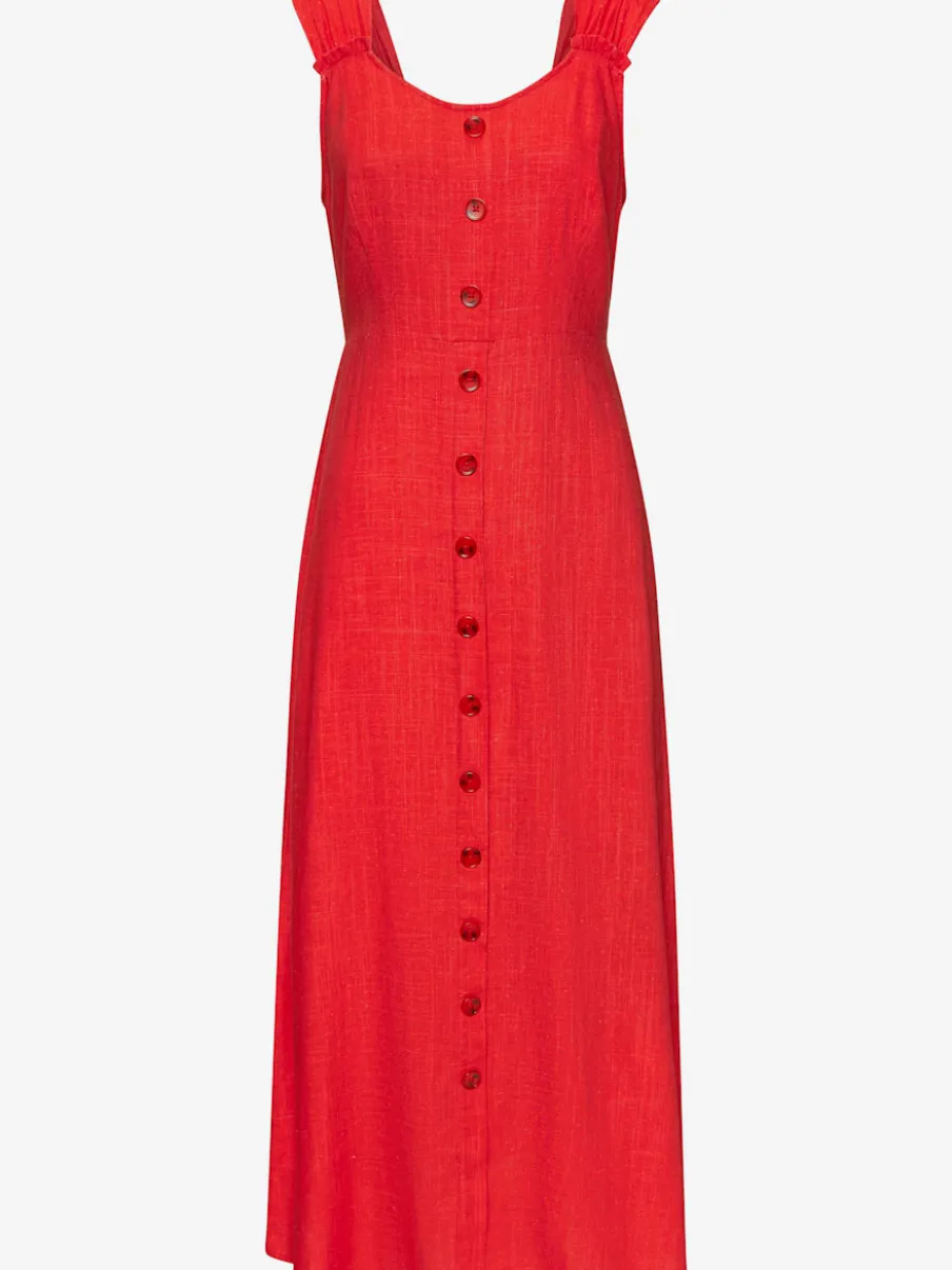 Robe d'été imprimée avec encolure en V froncée