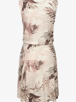 Robe d'été imprimée à encolure en V avec ceinture décorative