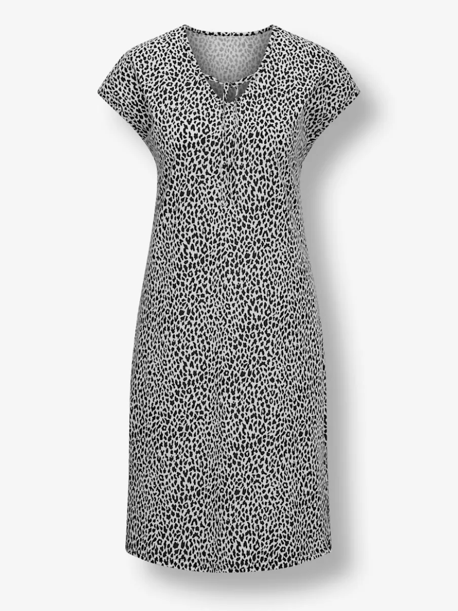 Robe d'été à imprimé léopard avec encolure en V