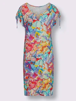 Robe d'été légère avec col rond et mancherons noués