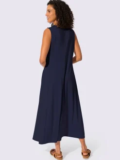 Robe d'été sans manches à encolure ronde avec poches pratiques