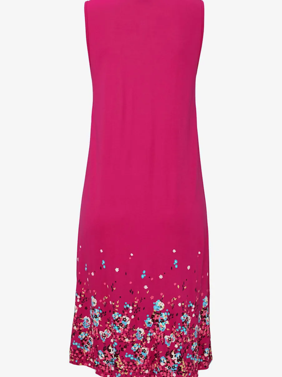 Robe d'été sans manches à motifs floraux avec détails plissés