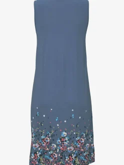 Robe d'été sans manches à motifs floraux avec détails plissés