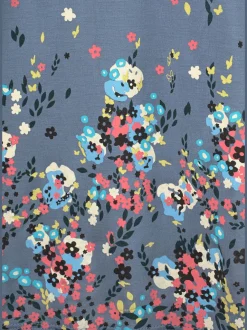 Robe d'été sans manches à motifs floraux avec détails plissés