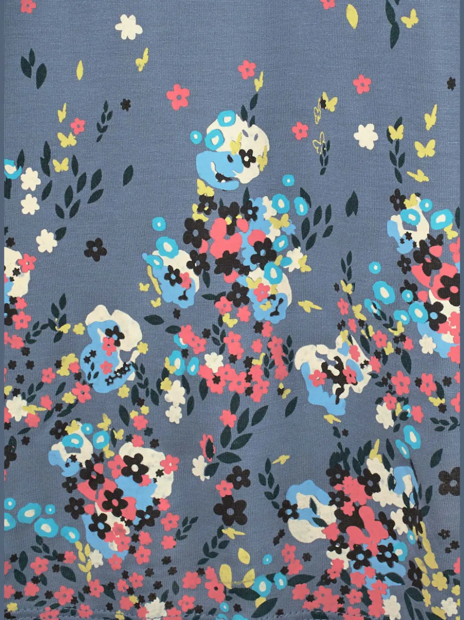 Robe d'été sans manches à motifs floraux avec détails plissés