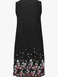 Robe d'été sans manches à motifs floraux avec détails plissés