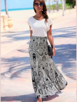 Robe 2 en 1 avec ceinture smockée et jupe volants