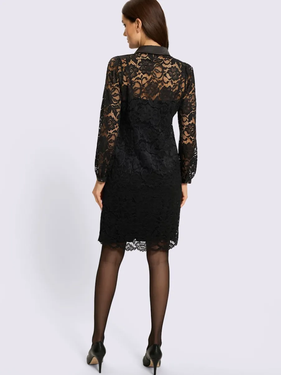 Robe en dentelle dentelle florale légèrement transparente
