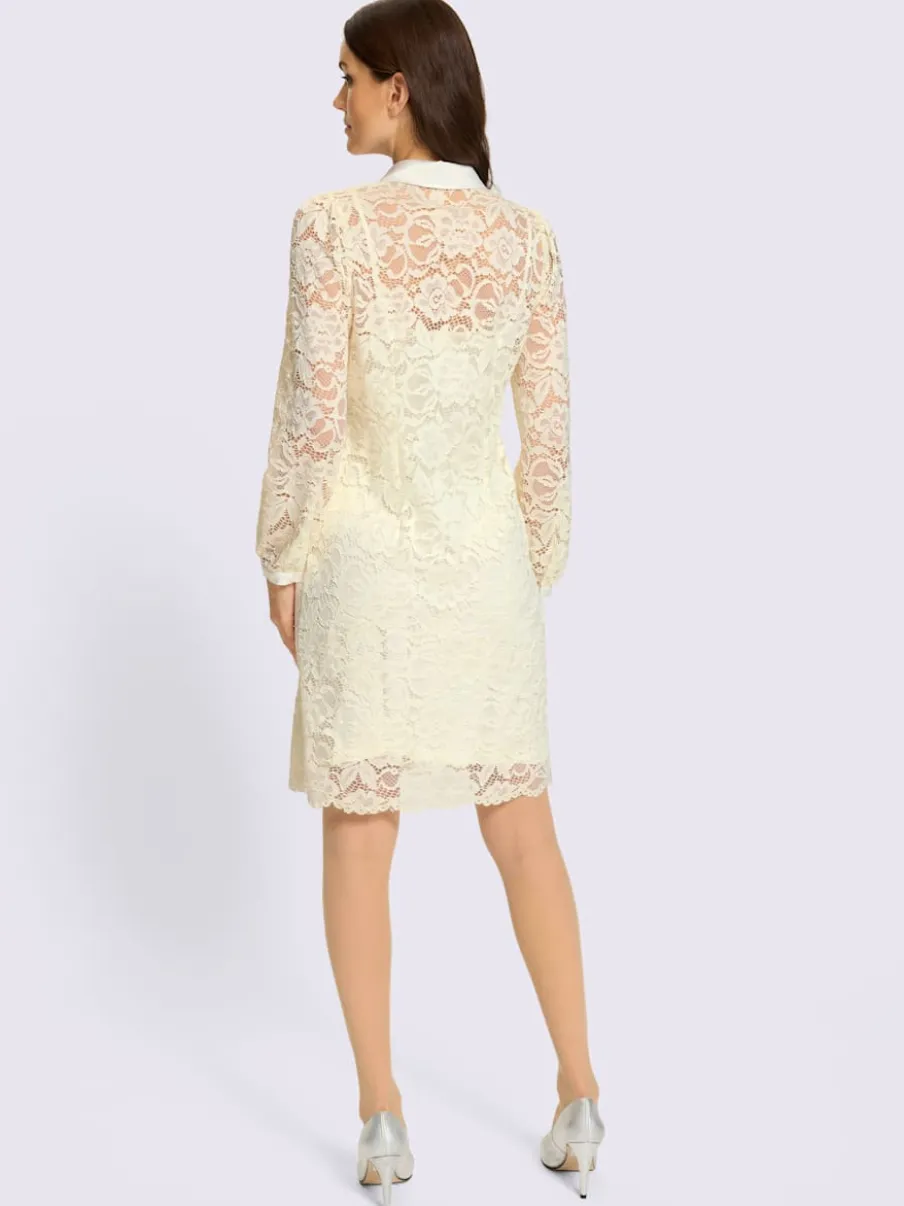 Robe en dentelle dentelle florale légèrement transparente