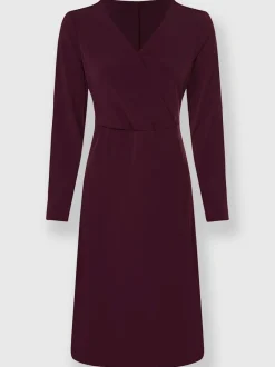 Robe en jersey avec col en V et manches longues