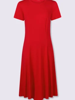 Robe en jersey avec col rond et manches courtes