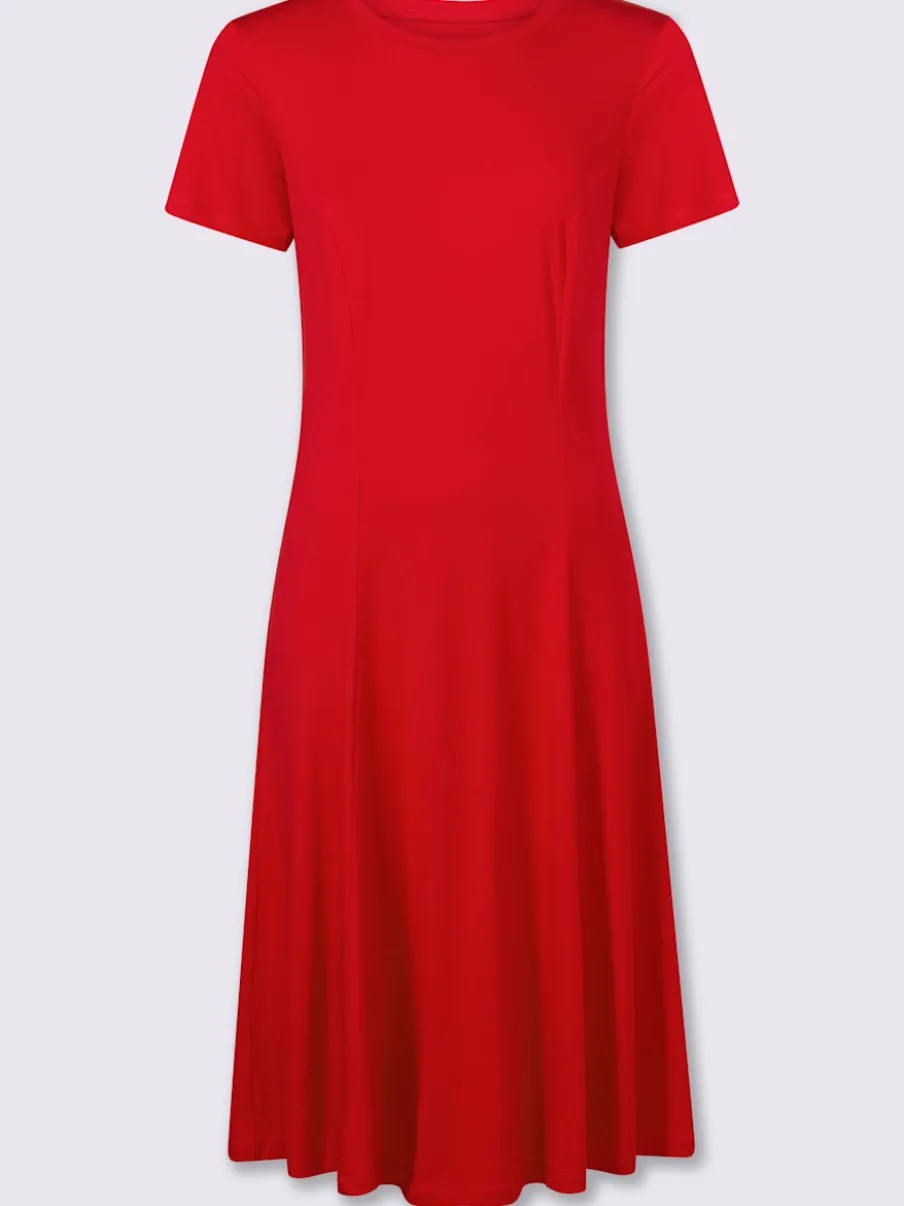Robe en jersey avec col rond et manches courtes