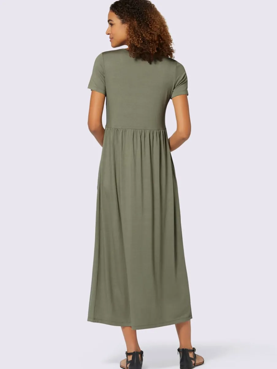 Robe en jersey avec col rond et manches courtes