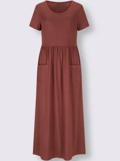Robe en jersey avec col rond et manches courtes