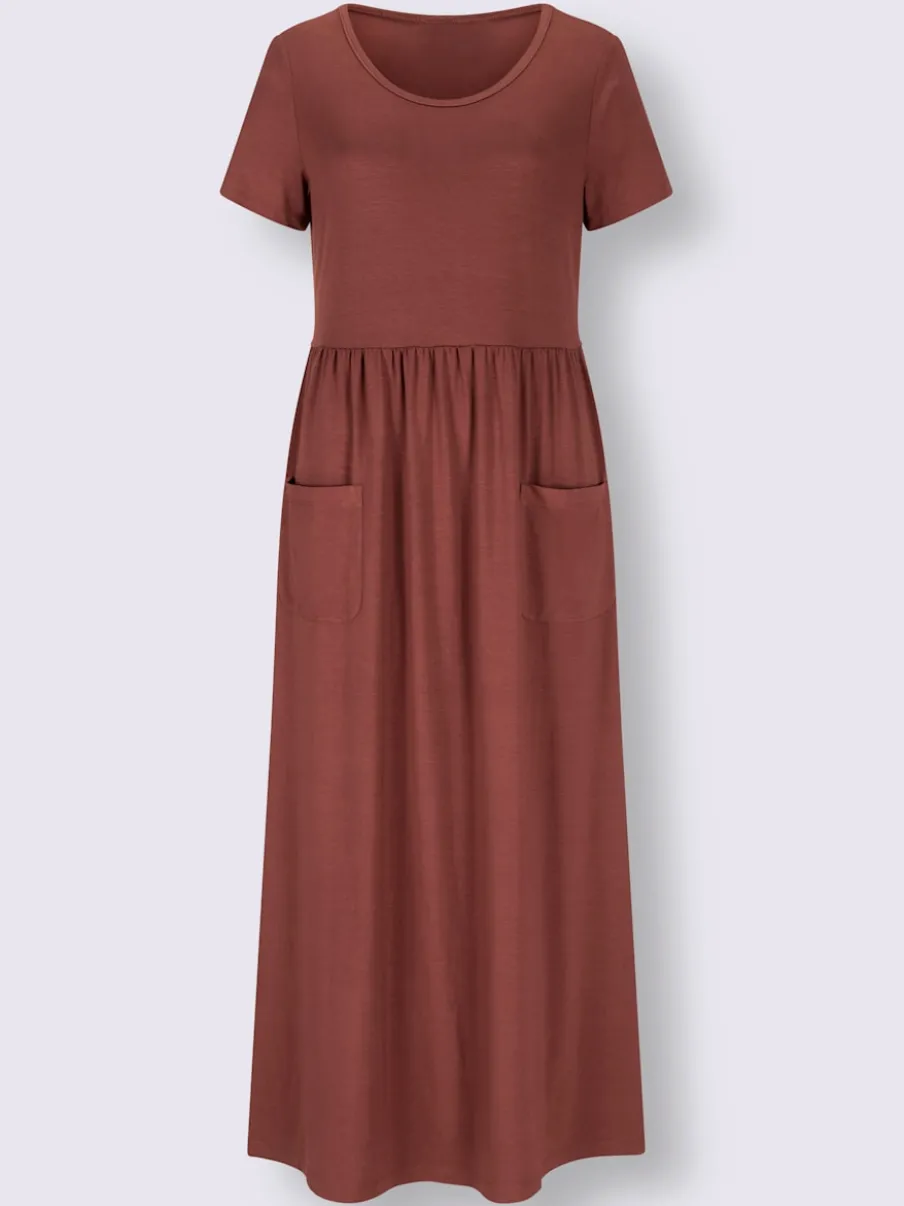 Robe en jersey avec col rond et manches courtes