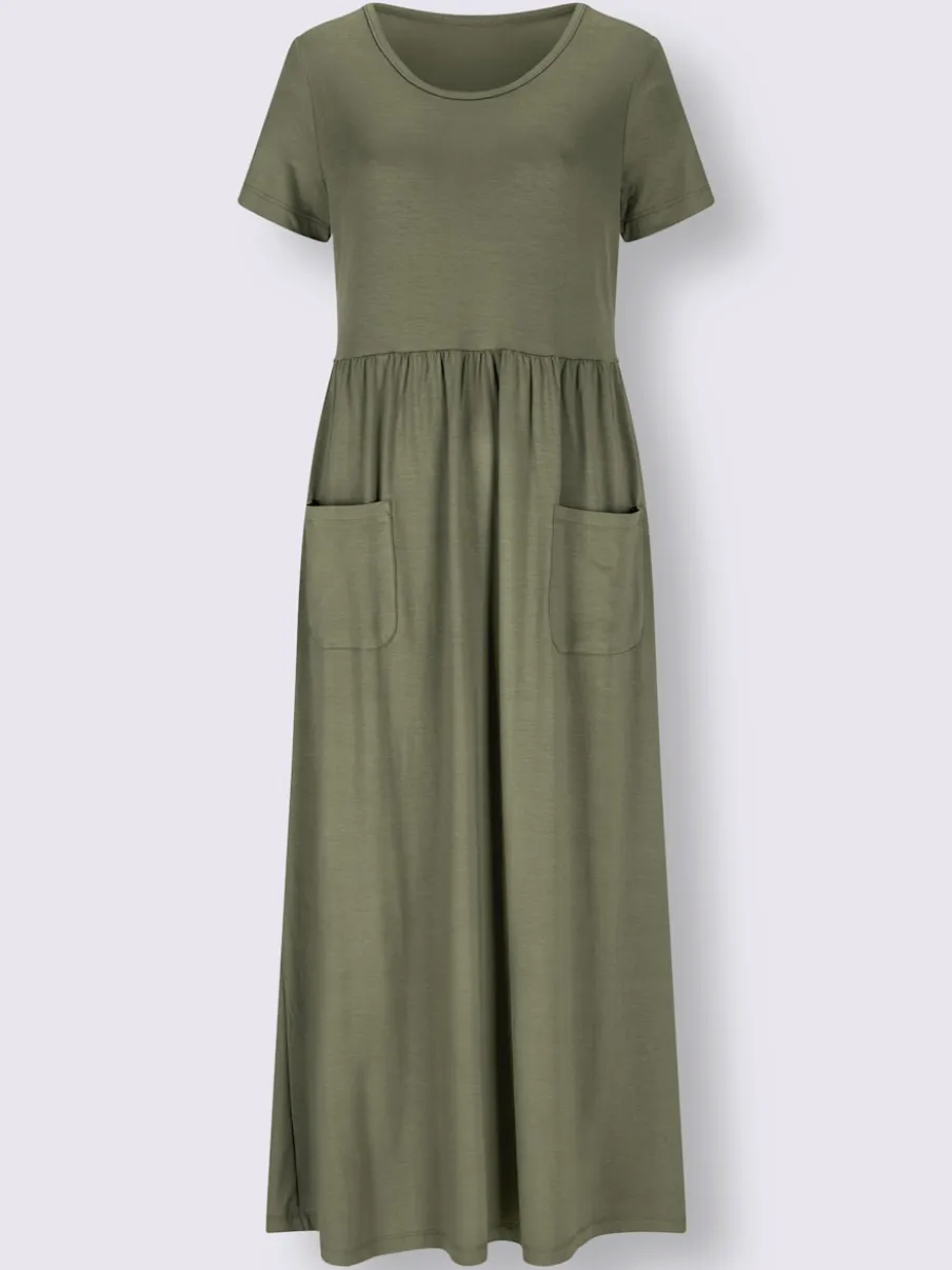 Robe en jersey avec col rond et manches courtes
