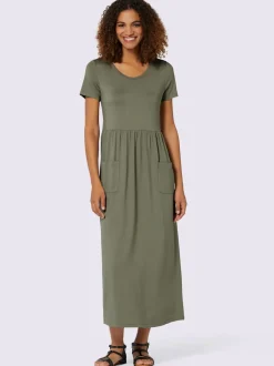 Robe en jersey avec col rond et manches courtes