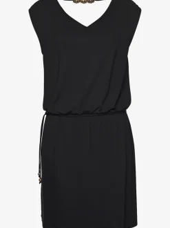 Robe en jersey avec col V et élastique à la taille