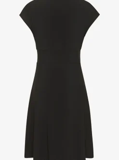 Robe en jersey avec col V et manches courtes à coupe cintrée