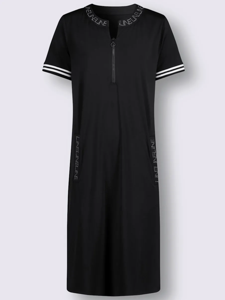 Robe en jersey avec détails en pierres fantaisie