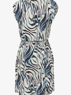Robe en jersey avec encolure en V et fronces aux mancherons