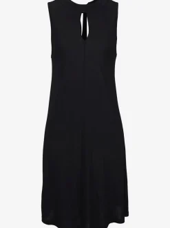 Robe en jersey avec encolure haute et poches latérales