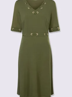 Robe en jersey avec œillets et détails à la taille