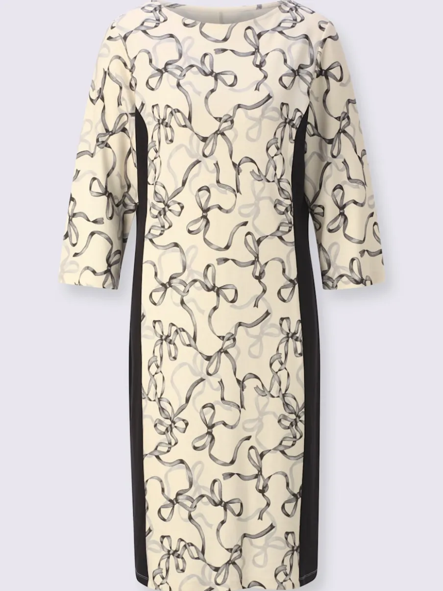 Robe en jersey avec motif nœuds et manches 3/4