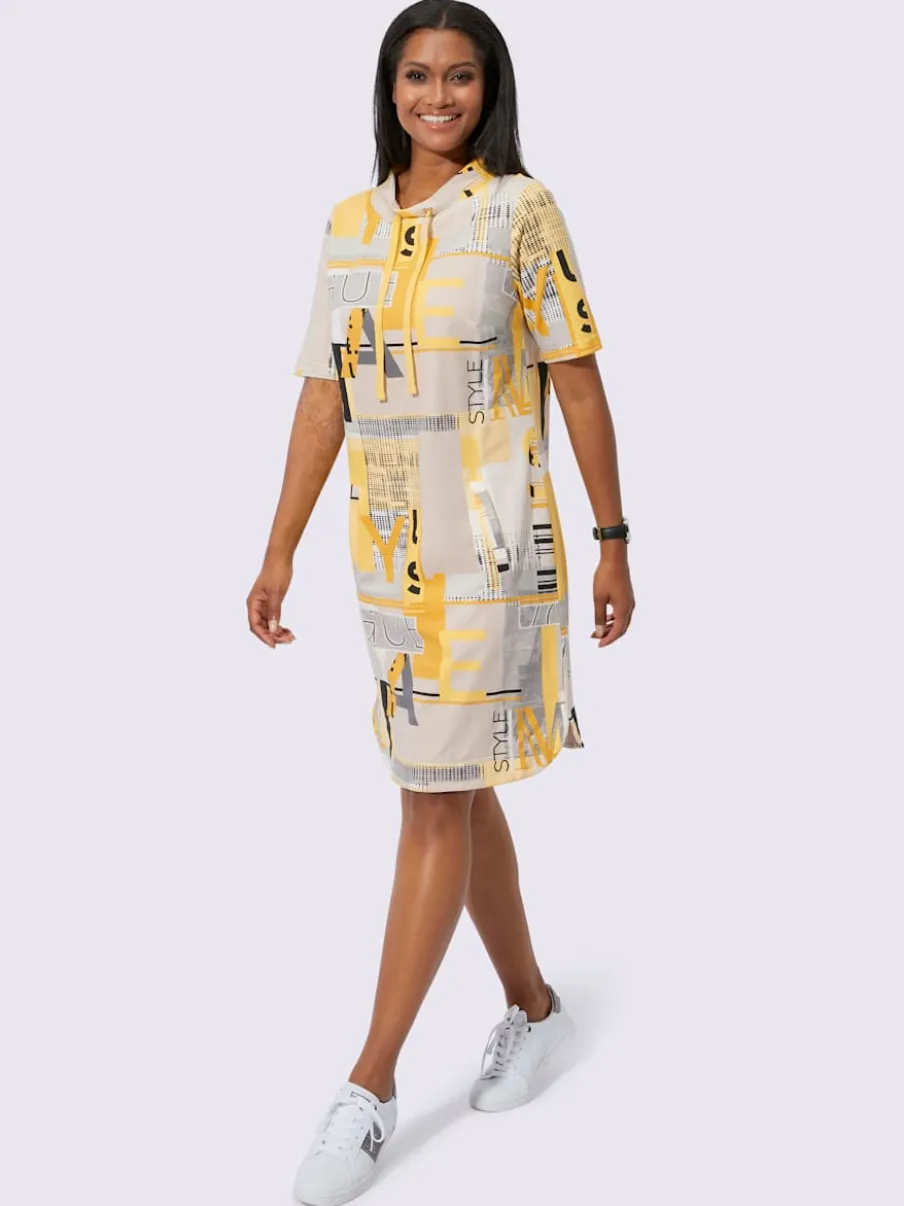 Robe en jersey à col montant avec liens pratiques