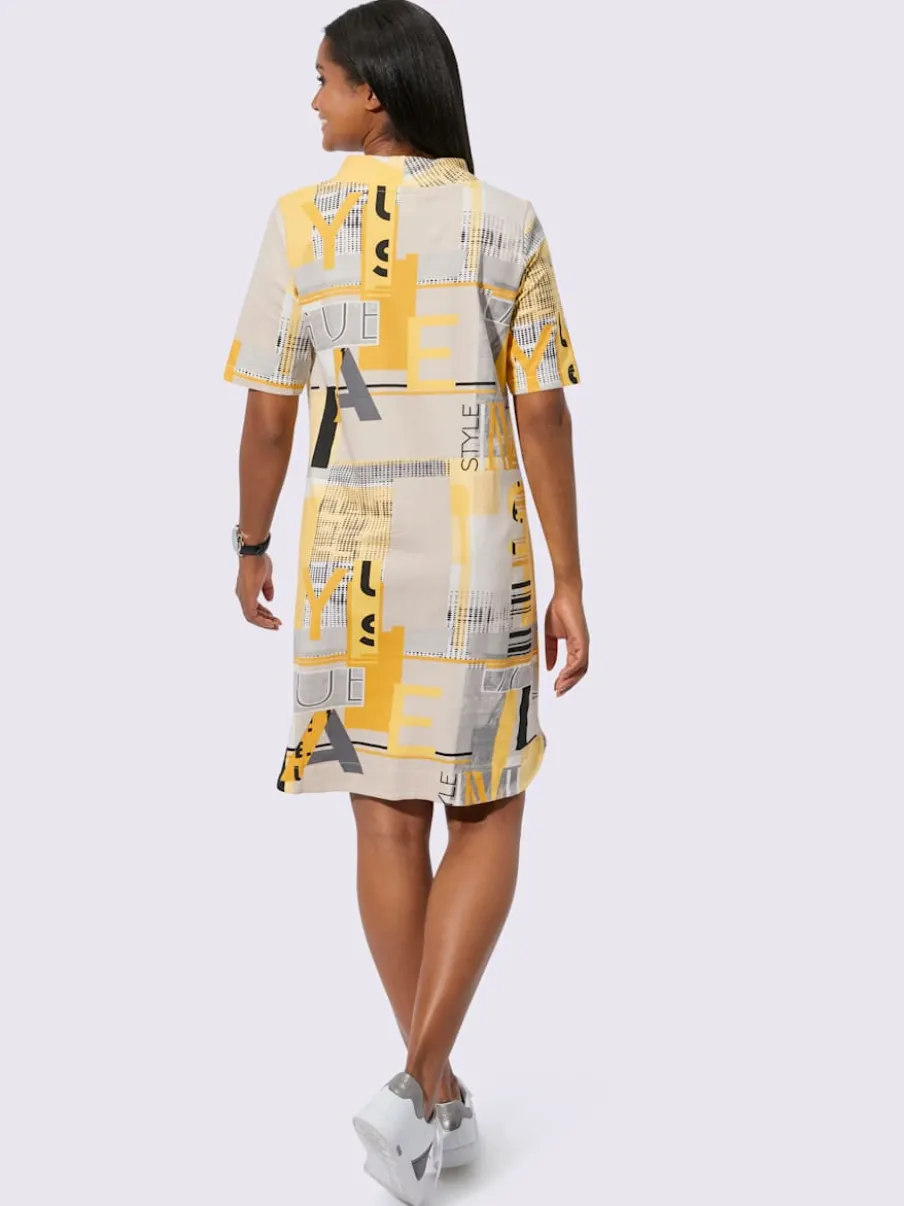Robe en jersey à col montant avec liens pratiques