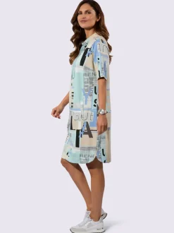 Robe en jersey à col montant avec liens pratiques