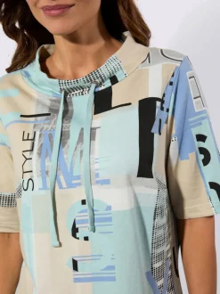 Robe en jersey à col montant avec liens pratiques