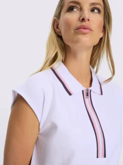 Robe en jersey à col polo et mancherons avec poches