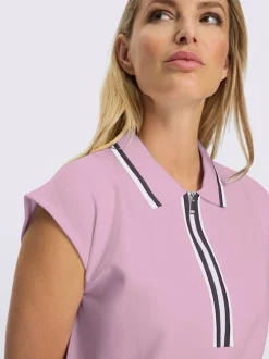 Robe en jersey à col polo et mancherons avec poches