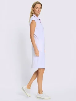 Robe en jersey à col polo et mancherons avec poches