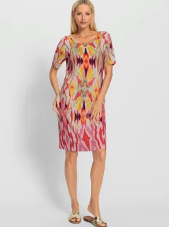 Robe en jersey à col rond et manches courtes