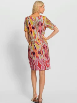 Robe en jersey à col rond et manches courtes