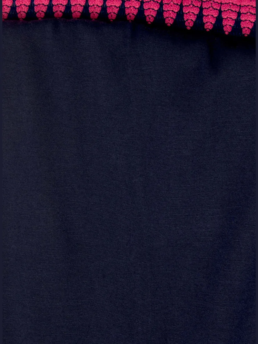 Robe en jersey col V avec ceinture élastique contrastée