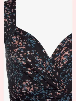 Robe en jersey col V avec fronces à la taille